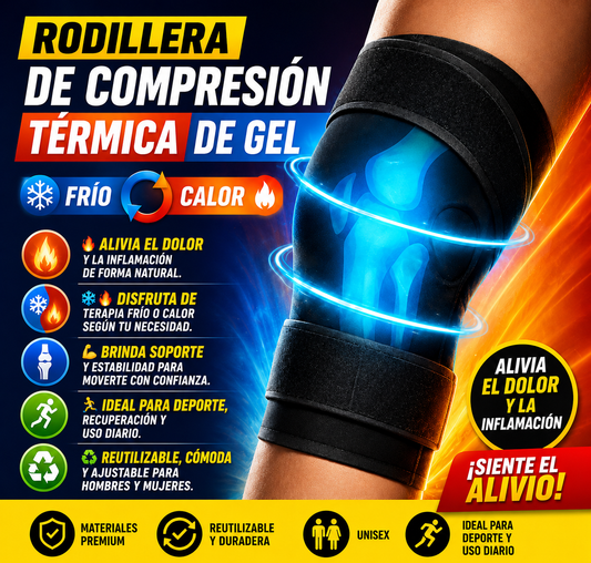 🔥 Rodillera Térmica de Gel 2 en 1 | Alivio Inmediato Natural para Dolor e Inflamación